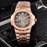 Patek Philippe Power Reserve Clone Watches Gray Gradient Dial Rose Gold 40mm